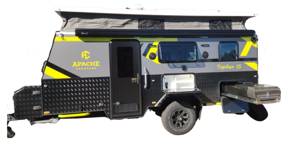 2024 Apache TopGun 15 Electric Slide Hybrid 15′ Pop Top with Bunks